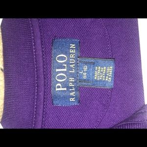 BOYS POLO SIZE LG 14-16 purple with white stripe